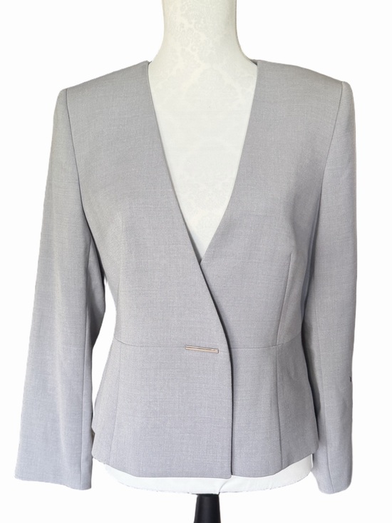 Tahari ASL Jackets & Blazers - Tahari Arthur S. Levine Gray Tailored Blazer & Skirt Set | Petite Size 10